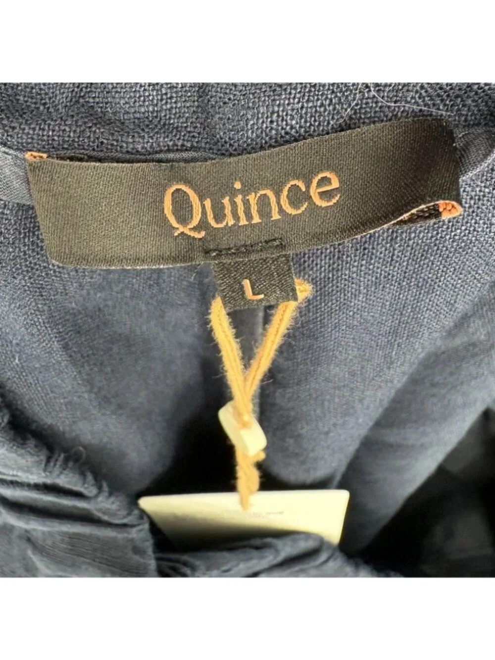 NWT Quince Womens 100% European Linen Pants Large Deep Navy Coastal Quiet Luxury